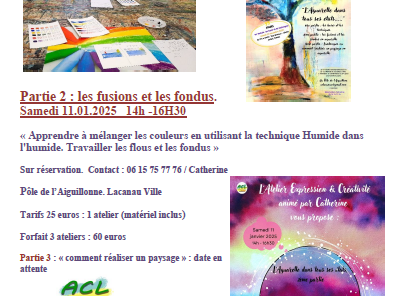 Ateliers expression et créativité : les fusions et les fondus en aquarelle avec ACL – sur inscription