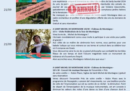 Journées du patrimoine à Castillon-la-Bataille Du 21/9/2024 au 30/6/2025