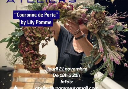 Ateliers floraux de Noël : création de couronne de porte – animé par Lily Pomme – sur réservation