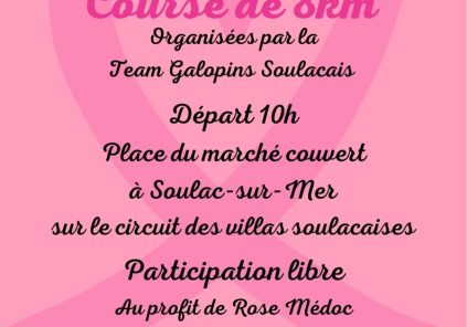 Marche rose et course de 8 km organisées par Team Galopins Soulacais